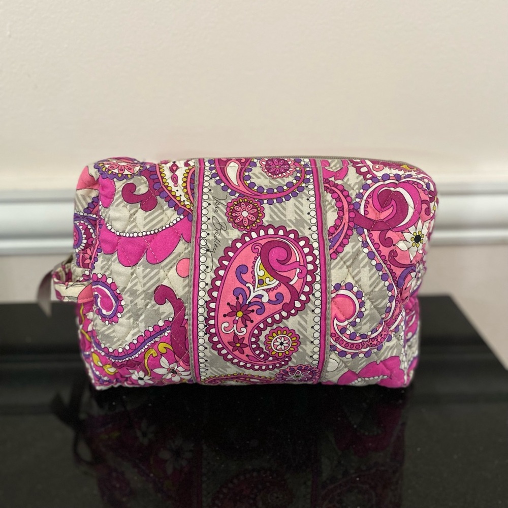 Vera Bradley Pink  Floral Paisley Cosmetic Bag